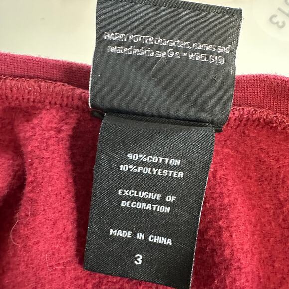 Harry Potter Sweatshirt WMNS Size 3 Grey Maroon Colorblock Crew Neck Soft Wizard - Picture 6 of 7